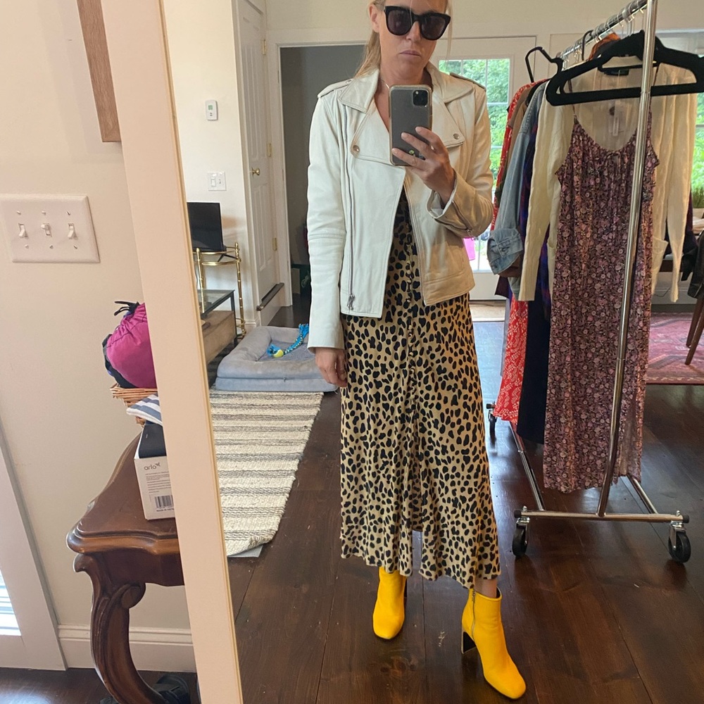 Cream leather jacket